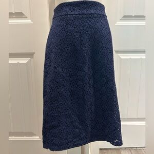 De Collection women’s navy blue floral eyelet skirt
